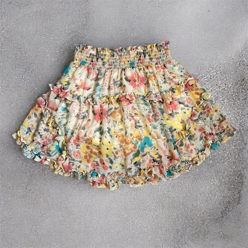 Urban Outfitters Floral Ruffle Multicolor Mini Skirt